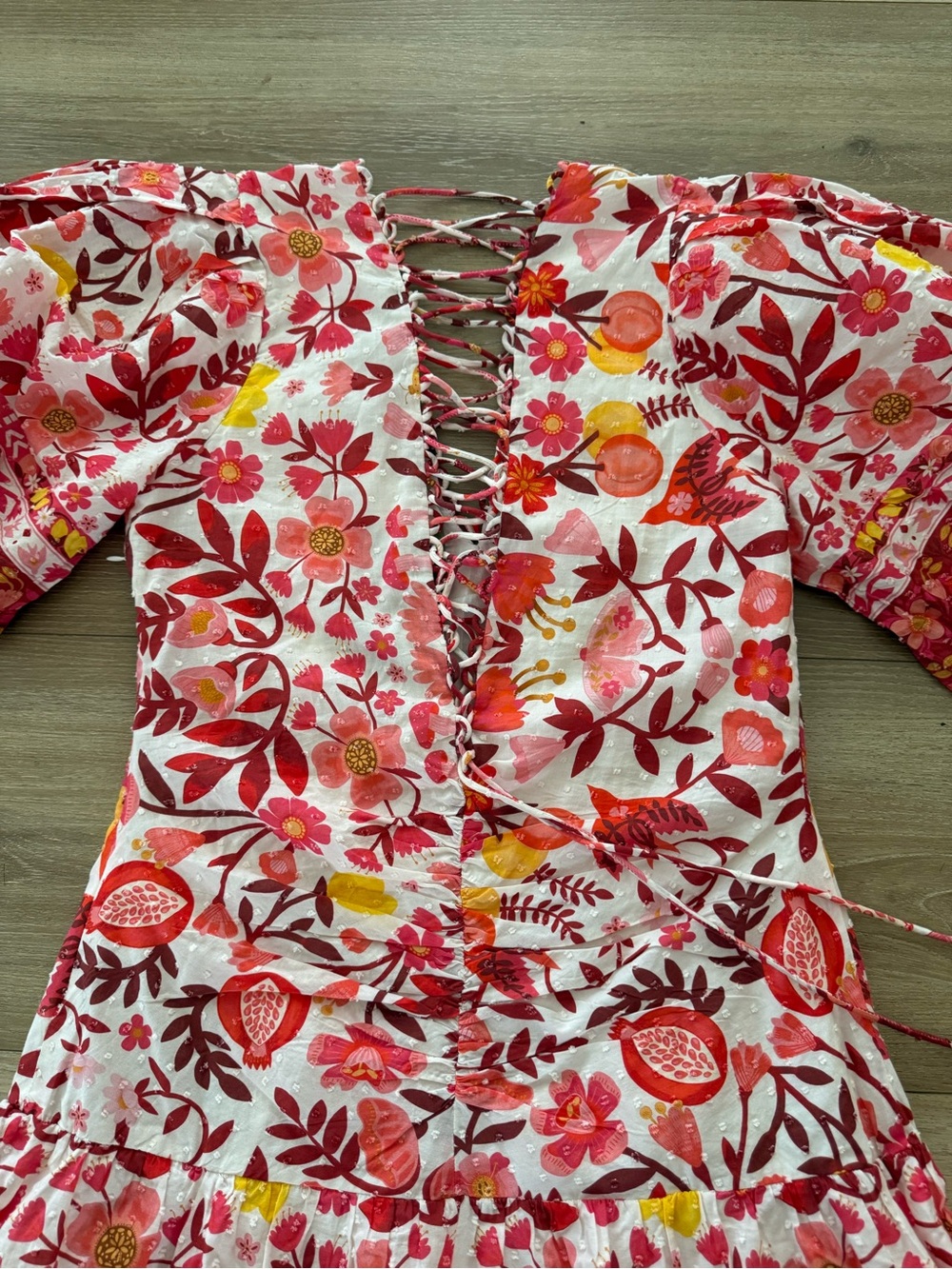 FARM RIO ROMANTIC ORCHARD OFF WHITE MIDI DRESS M - Picture 10 of 15
